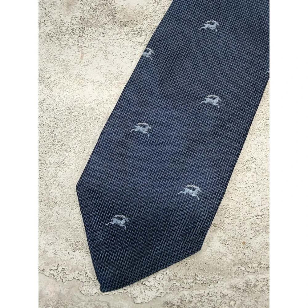 Zodi‎ Tie Mens One Size Blue Animal Print Silk Jacquard Embroidered Pointed